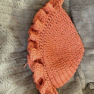 Crochet Bucket Hat Light Pink/Orange